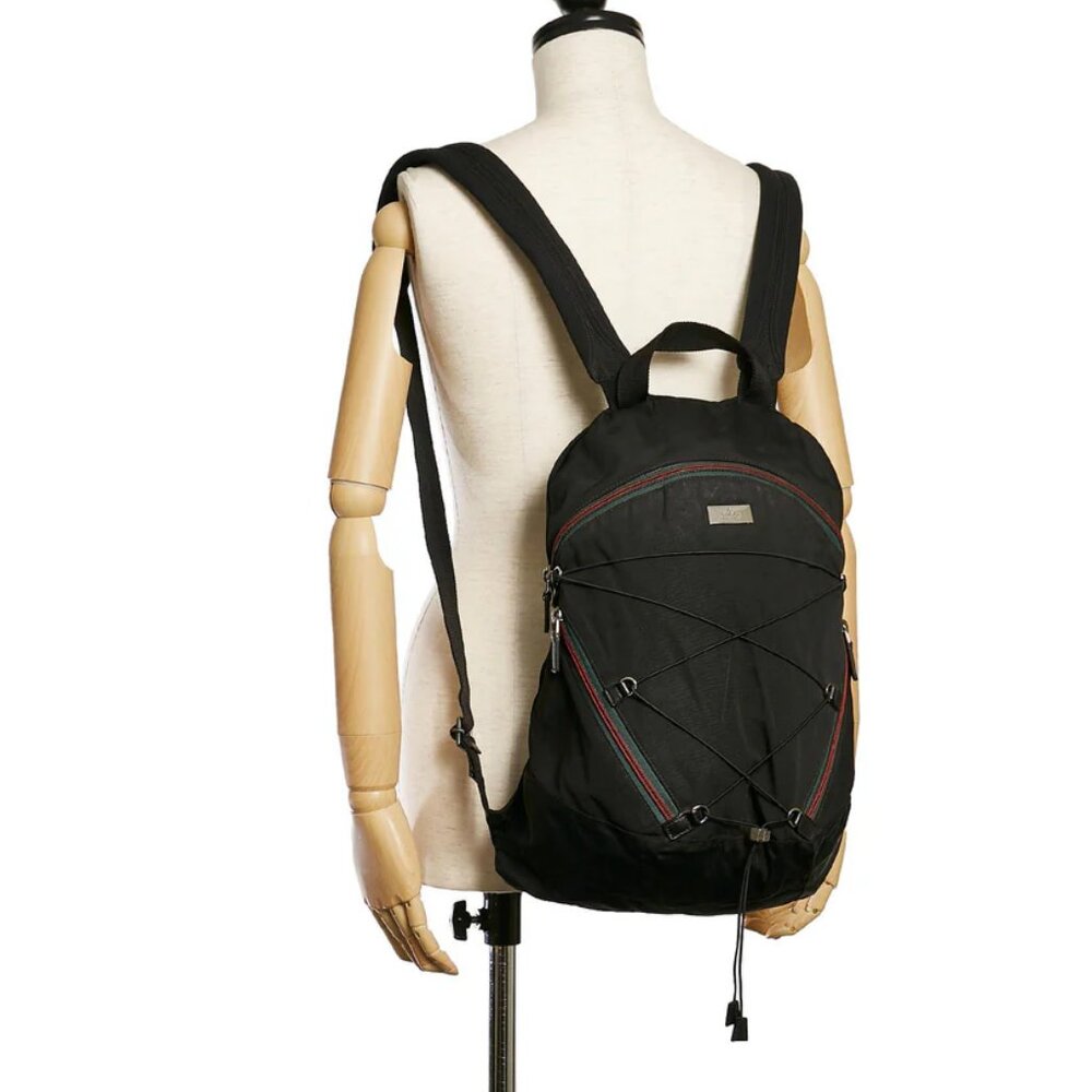 ❌SOLD❌ Authentic Gucci Sherry Line Web Nylon Backpack - Picture 6 of 15